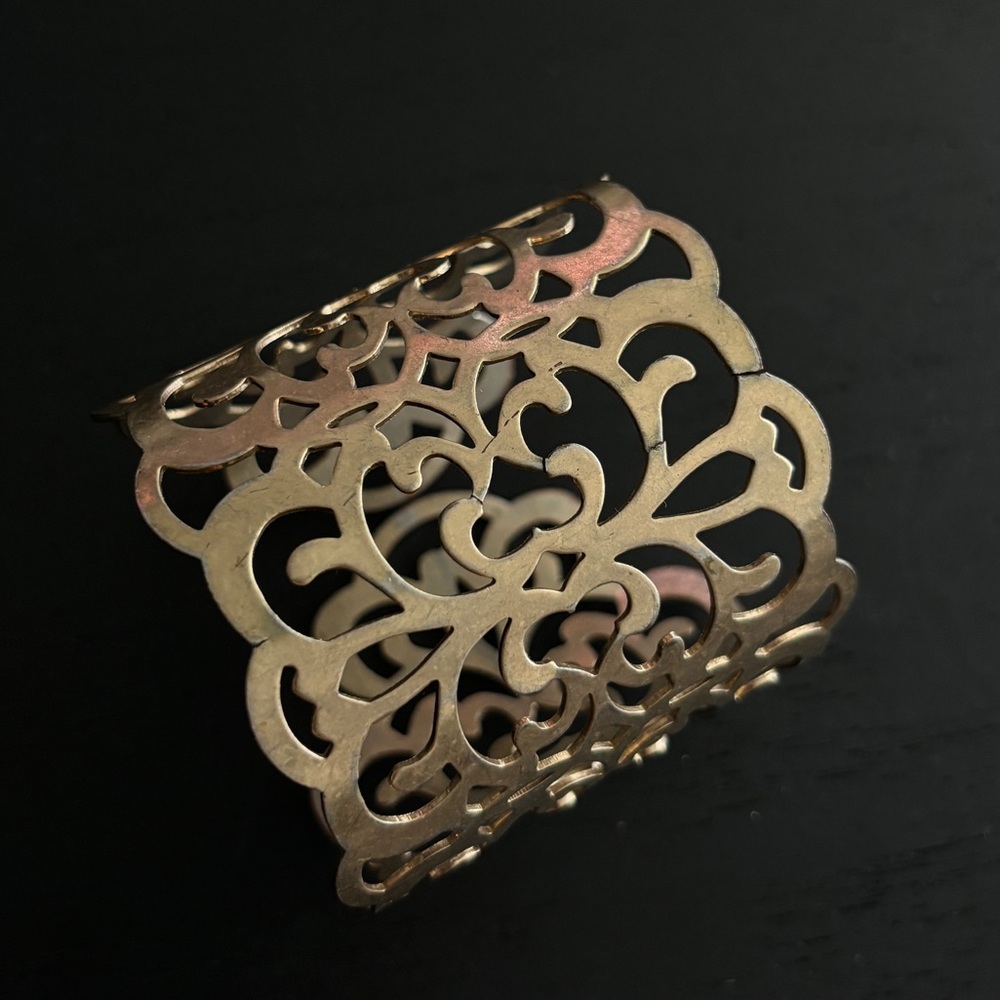 Antique Finish Gold Filigree Cuff